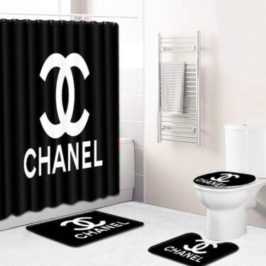 Black Bathroom Rug Set