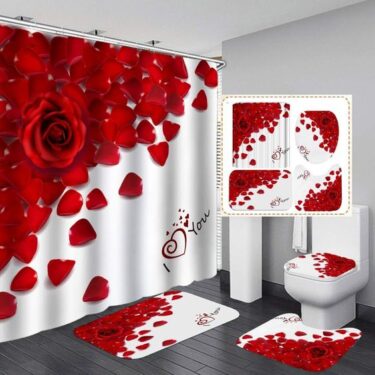 Red Bathroom Rug Set