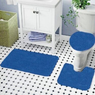 blue bathroom rug sets