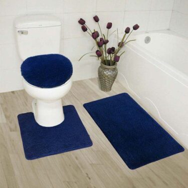 blue bathroom rug sets