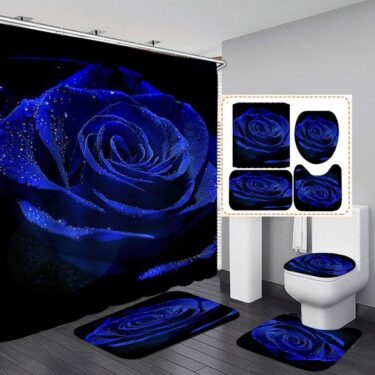 blue bathroom rug sets