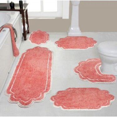 orange bathroom rug