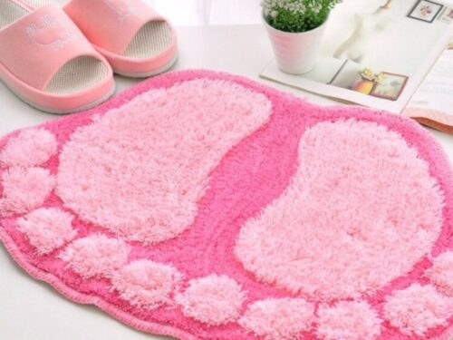 pink bathroom rug