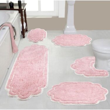 pink bathroom rug sets